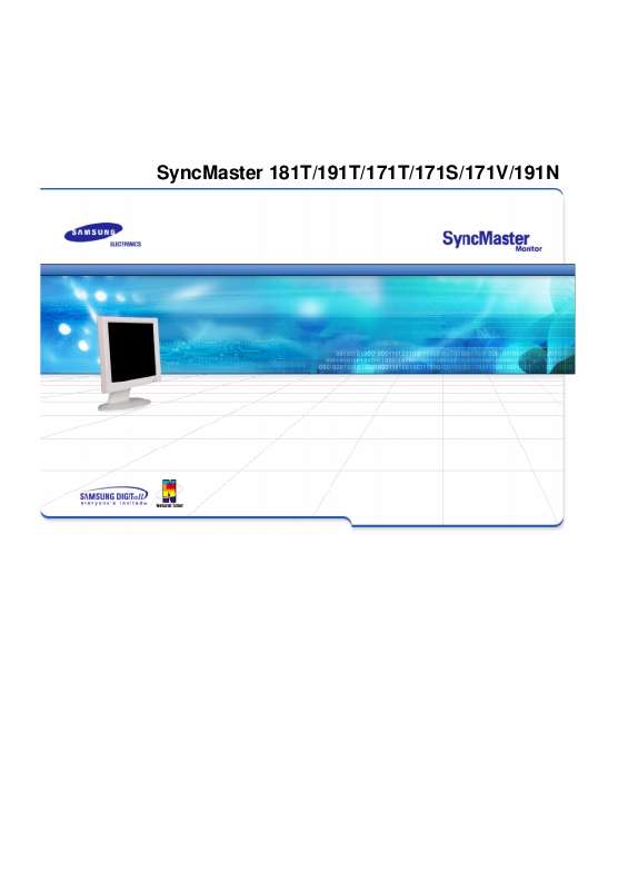Guide utilisation SAMSUNG SYNCMASTER 171V  de la marque SAMSUNG