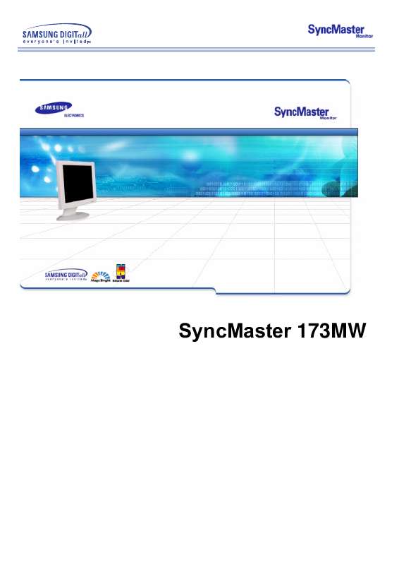 Guide utilisation SAMSUNG SYNCMASTER 173MW  de la marque SAMSUNG