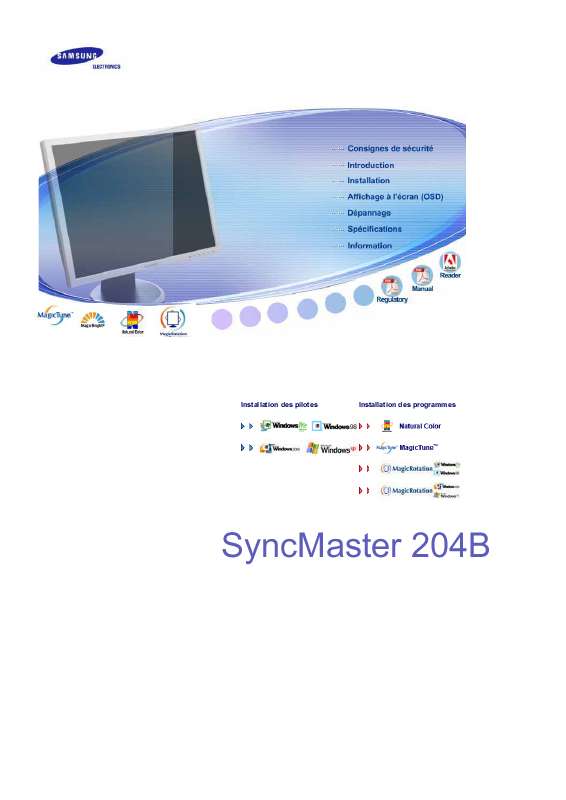 Guide utilisation SAMSUNG SYNCMASTER 203B  de la marque SAMSUNG