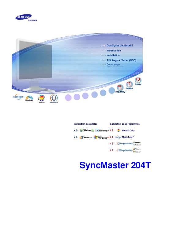 Guide utilisation SAMSUNG SYNCMASTER 204T  de la marque SAMSUNG