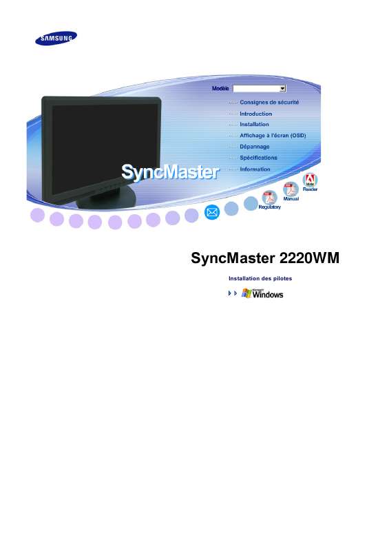 Guide utilisation SAMSUNG SYNCMASTER 2220WM  de la marque SAMSUNG