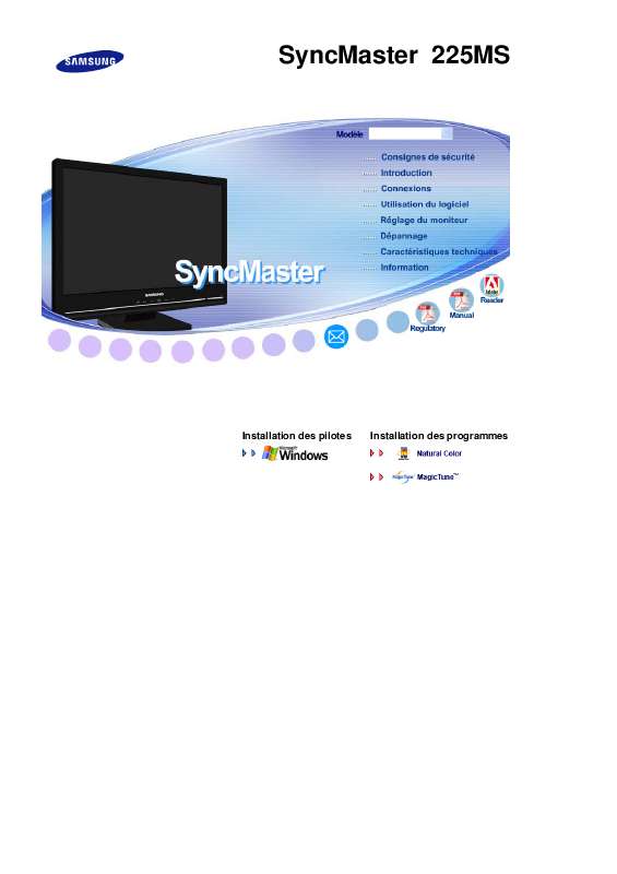 Guide utilisation SAMSUNG SYNCMASTER 225MS  de la marque SAMSUNG