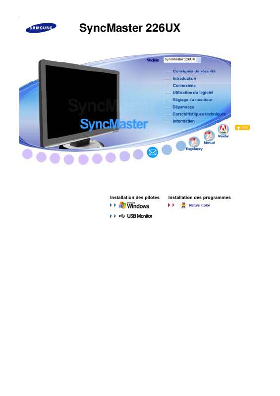 Guide utilisation SAMSUNG SYNCMASTER 226UX  de la marque SAMSUNG