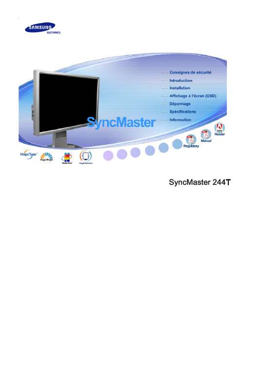 Guide utilisation SAMSUNG SYNCMASTER 244T  de la marque SAMSUNG