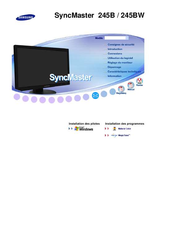 Guide utilisation SAMSUNG SYNCMASTER 245B  de la marque SAMSUNG