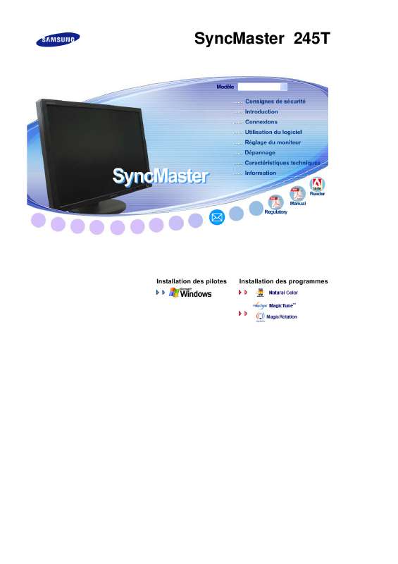 Guide utilisation SAMSUNG SYNCMASTER 245T  de la marque SAMSUNG