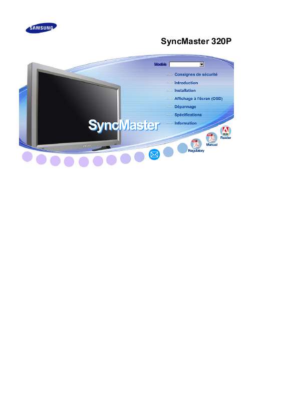 Guide utilisation SAMSUNG SYNCMASTER 320P  de la marque SAMSUNG