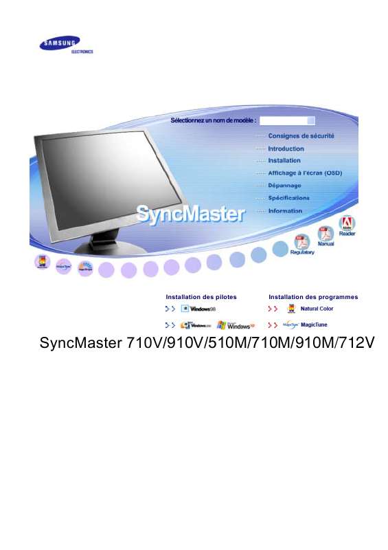 Guide utilisation SAMSUNG SYNCMASTER 510M  de la marque SAMSUNG