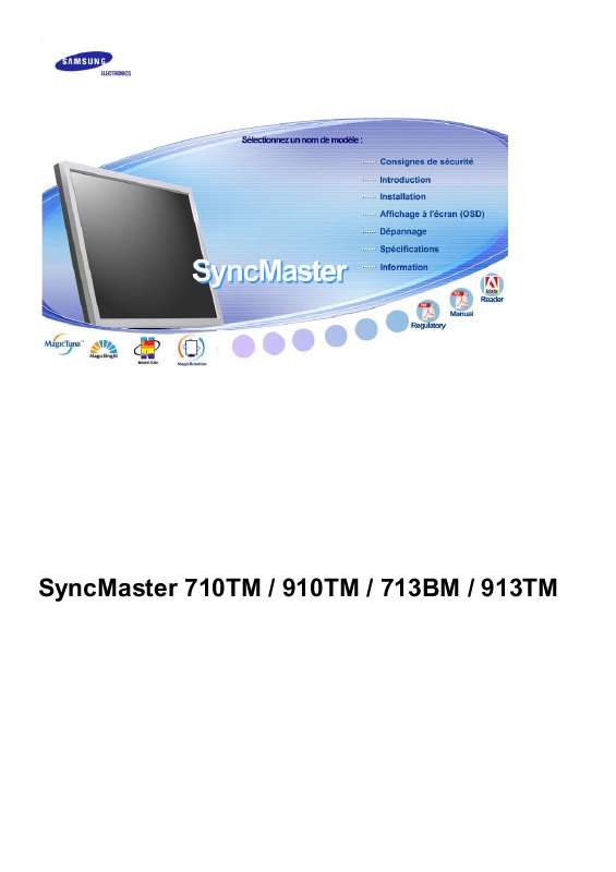 Guide utilisation SAMSUNG SYNCMASTER 710TM  de la marque SAMSUNG
