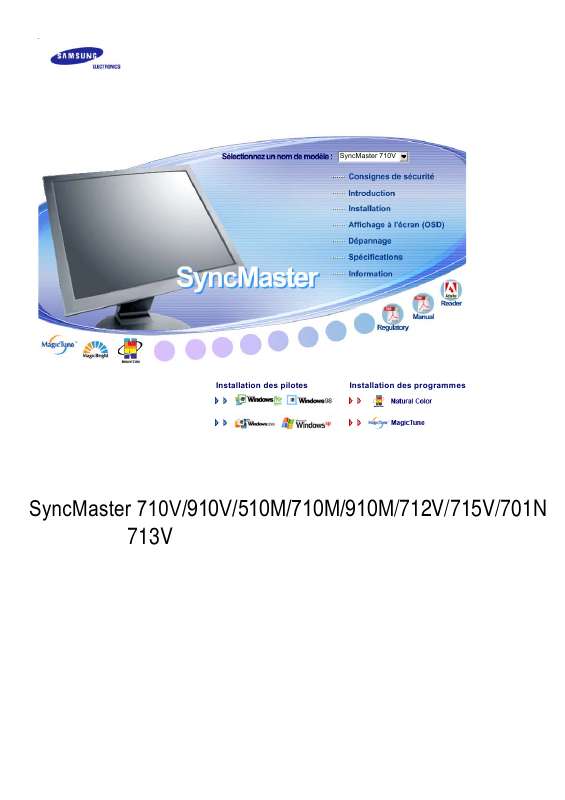 Guide utilisation SAMSUNG SYNCMASTER 710V  de la marque SAMSUNG