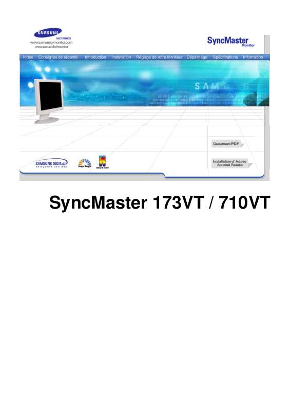 Guide utilisation SAMSUNG SYNCMASTER 710VT  de la marque SAMSUNG