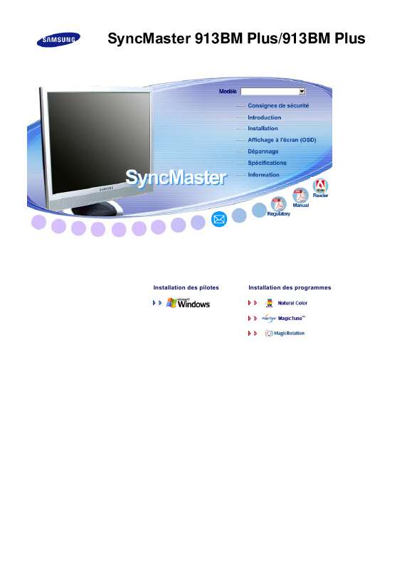 Guide utilisation SAMSUNG SYNCMASTER 713BM PLUS  de la marque SAMSUNG
