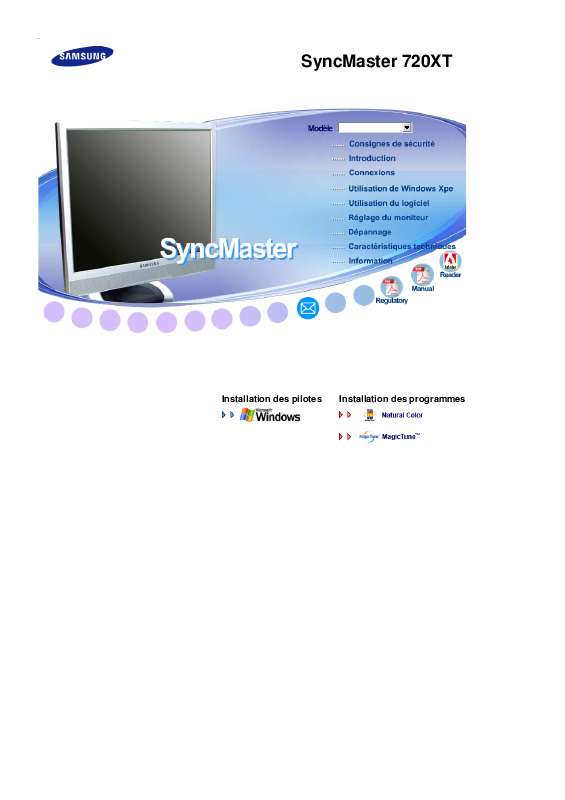 Guide utilisation SAMSUNG SYNCMASTER 720XT  de la marque SAMSUNG