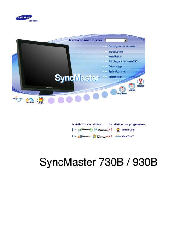 Guide utilisation SAMSUNG SYNCMASTER 730B  de la marque SAMSUNG