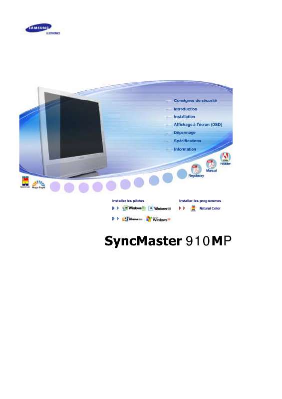 Guide utilisation SAMSUNG SYNCMASTER 910MP  de la marque SAMSUNG