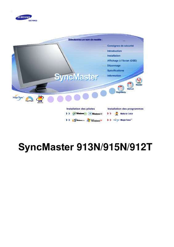 Guide utilisation SAMSUNG SYNCMASTER 912T  de la marque SAMSUNG