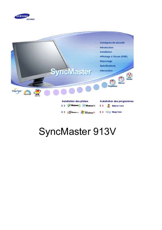 Guide utilisation SAMSUNG SYNCMASTER 913V  de la marque SAMSUNG