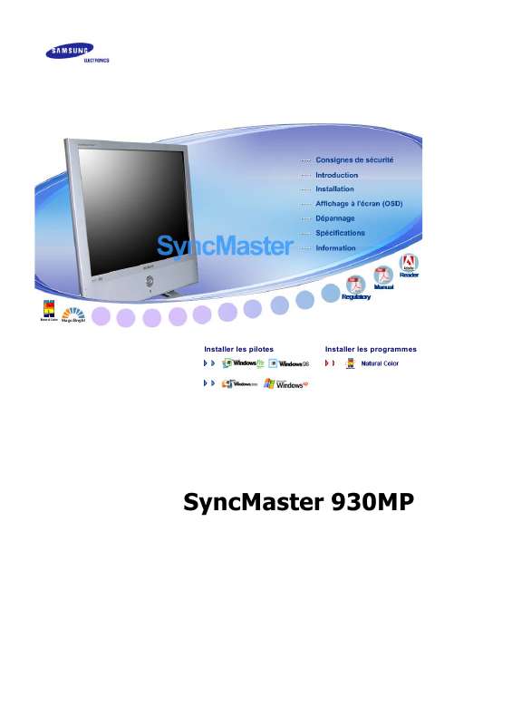 Guide utilisation SAMSUNG SYNCMASTER 930MP  de la marque SAMSUNG