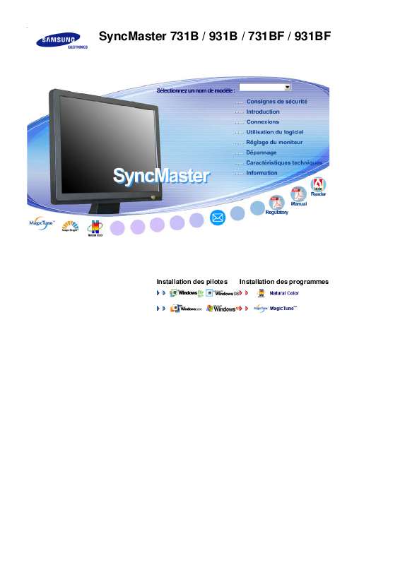 Guide utilisation SAMSUNG SYNCMASTER 931BF  de la marque SAMSUNG