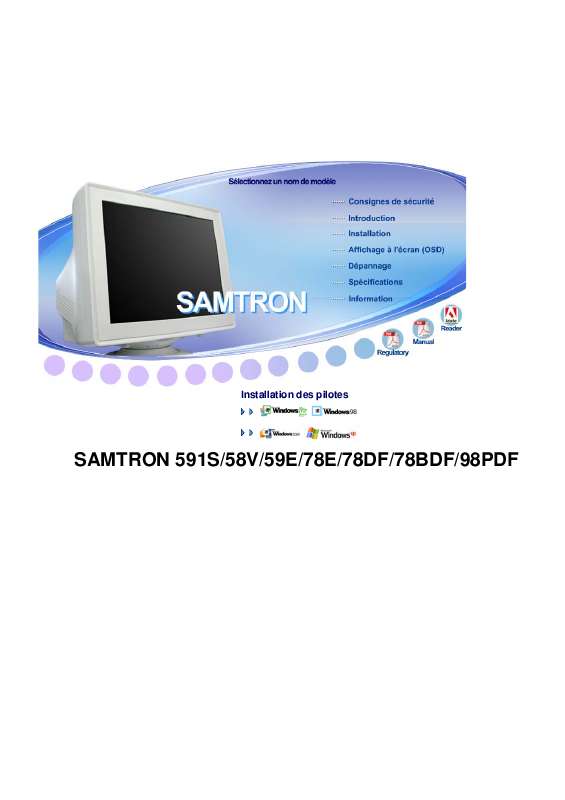 Guide utilisation SAMSUNG SYNCMASTER 78DF  de la marque SAMSUNG
