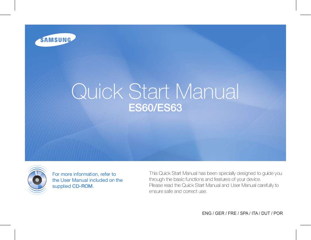 Guide utilisation  SAMSUNG ES60_ES63  de la marque SAMSUNG
