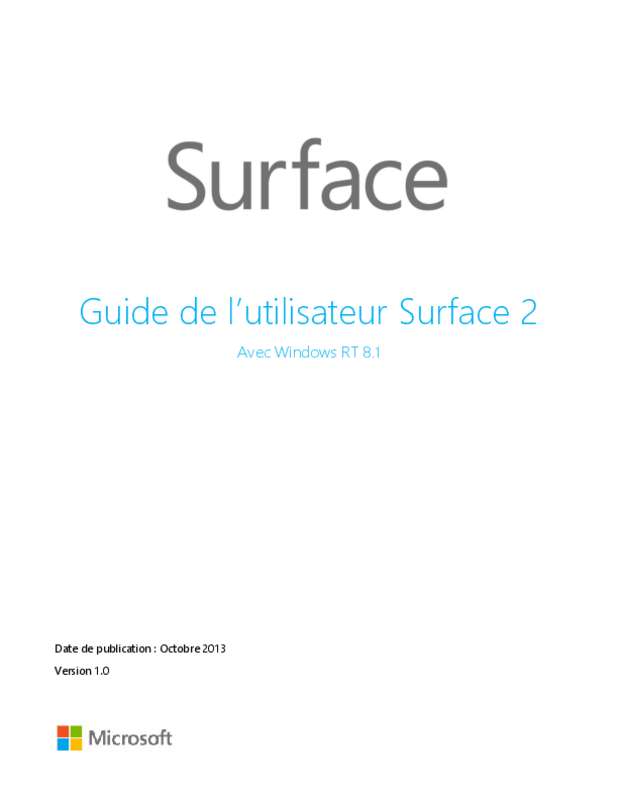 Guide utilisation MICROSOFT SURFACE 2 10  de la marque MICROSOFT