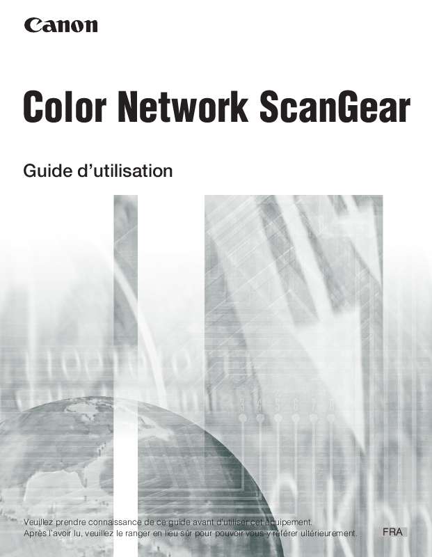 Guide utilisation  CANON COLOR NETWORK SCANGEAR  de la marque CANON