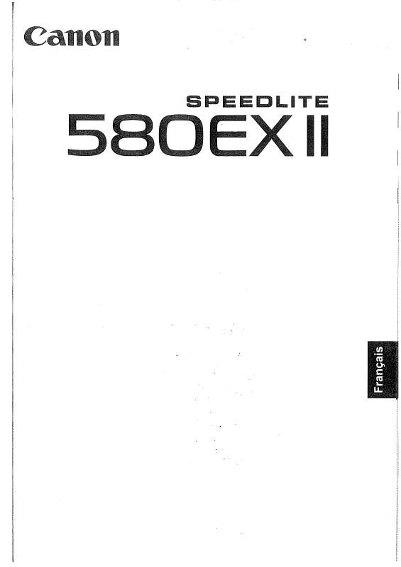 Guide utilisation CANON SPEEDLITE 580EX II  de la marque CANON