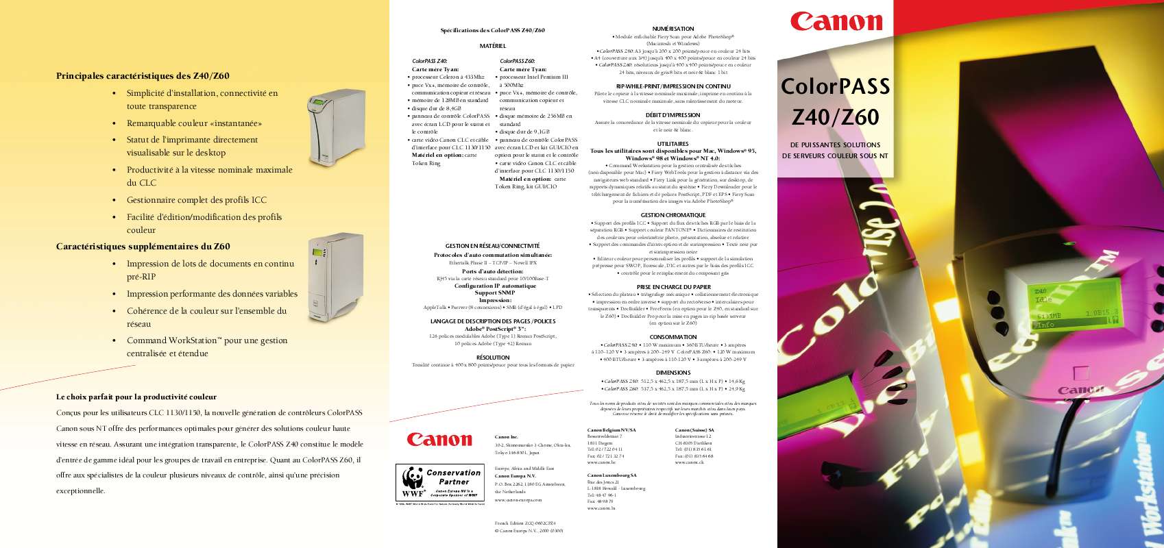 Guide utilisation CANON COLORPASS Z60  de la marque CANON
