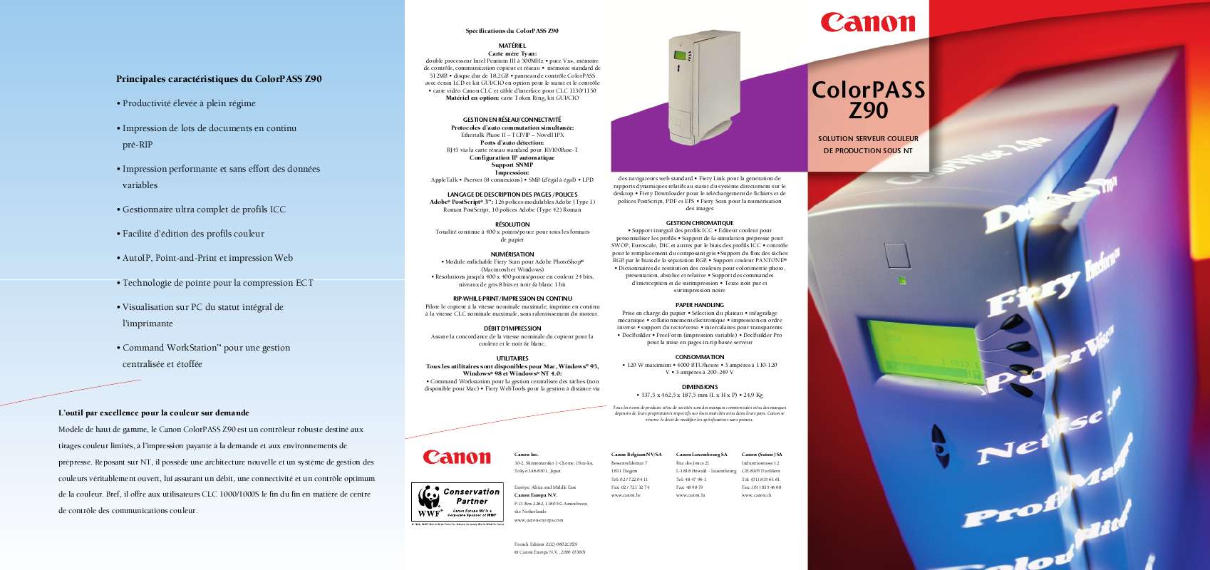 Guide utilisation CANON COLORPASS Z90  de la marque CANON