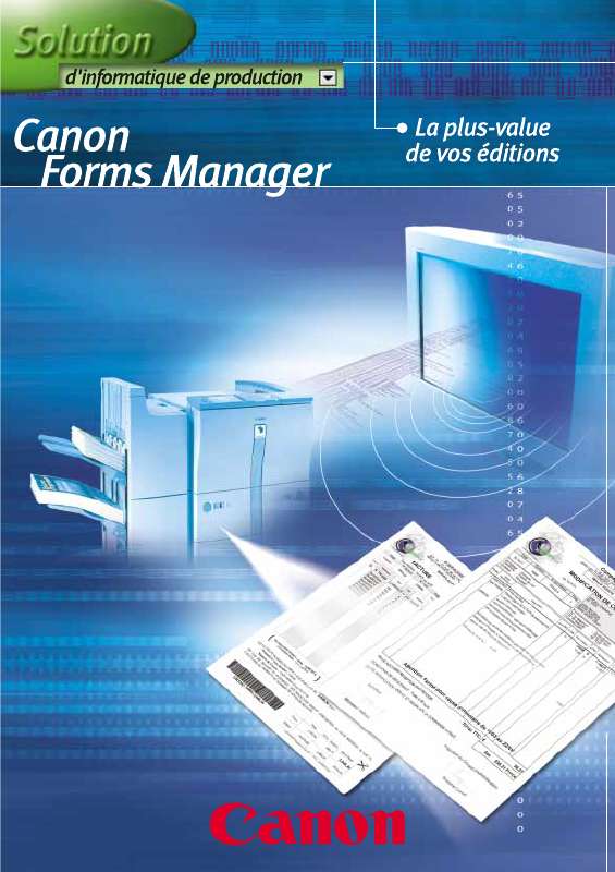 Guide utilisation  CANON FORMS MANAGER  de la marque CANON