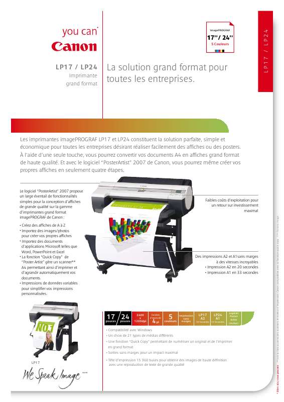 Guide utilisation CANON LP 24  de la marque CANON