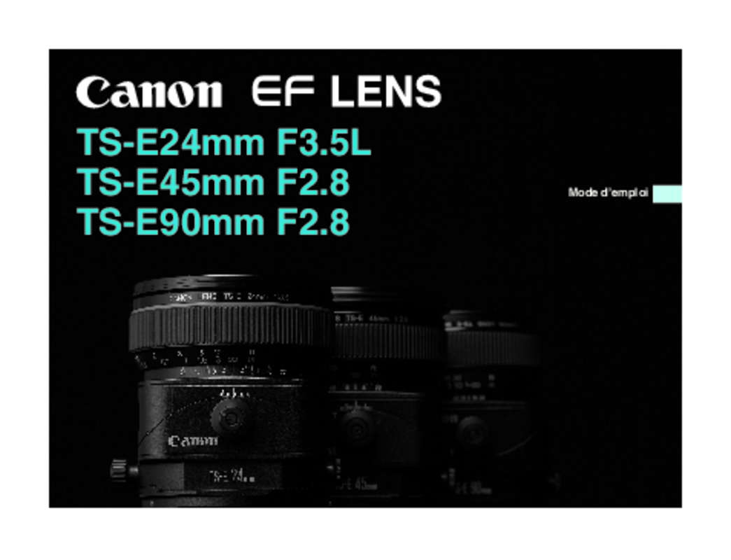 Guide utilisation CANON EF TS-E45  de la marque CANON