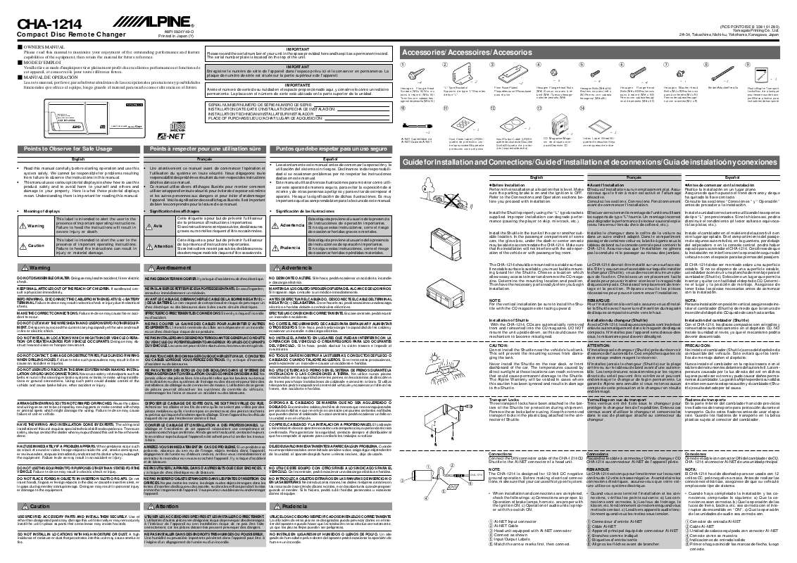Guide utilisation ALPINE CHA-1214  de la marque ALPINE