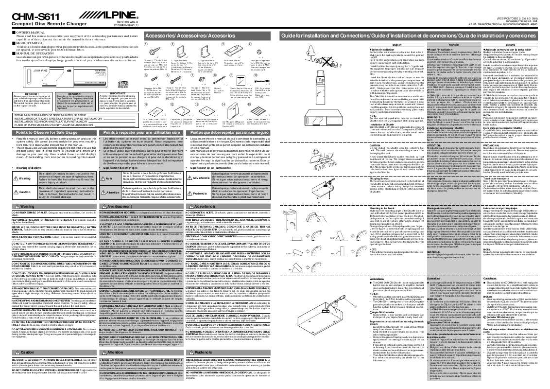 Guide utilisation ALPINE CHA-S611  de la marque ALPINE