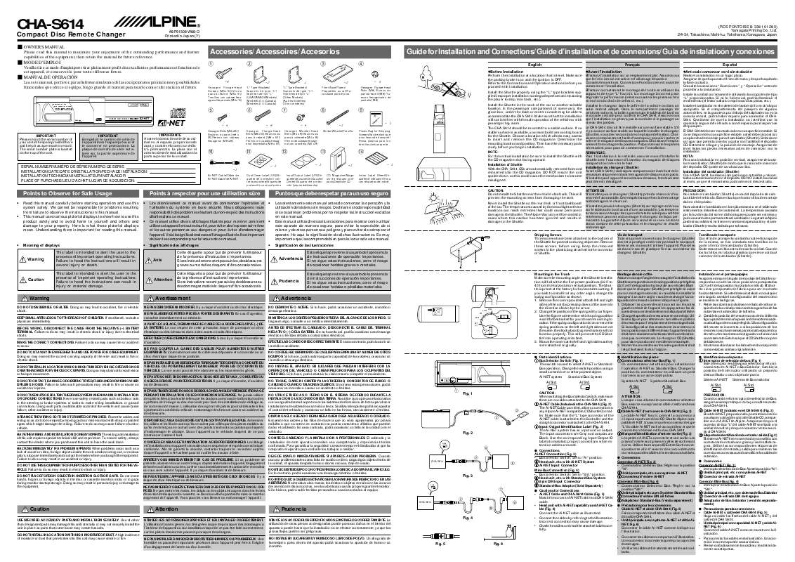 Guide utilisation ALPINE CHA-S614  de la marque ALPINE