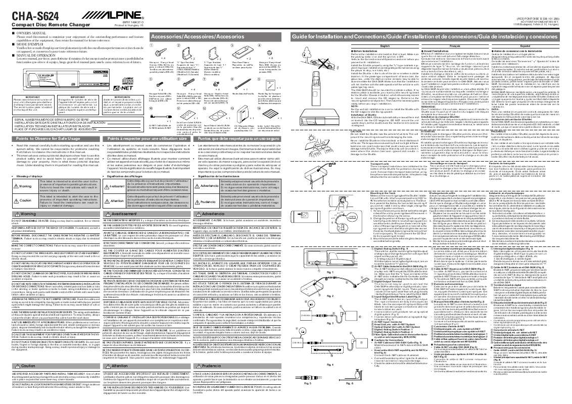 Guide utilisation ALPINE CHA-S624  de la marque ALPINE