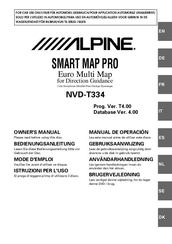 Guide utilisation ALPINE NVD-T334  de la marque ALPINE