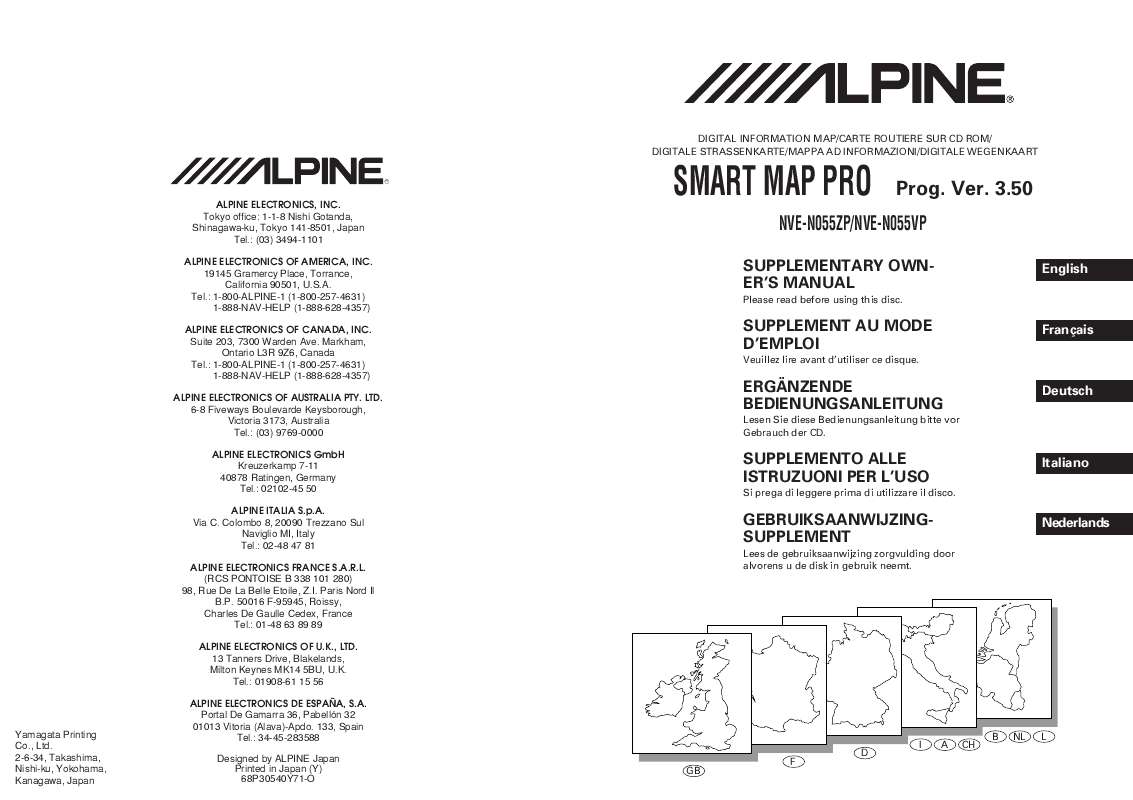 Guide utilisation ALPINE NVE-N055VP  de la marque ALPINE