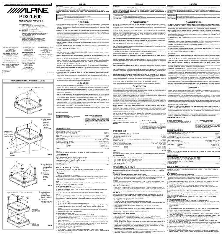 Guide utilisation ALPINE PDX-1-SPACE-600  de la marque ALPINE
