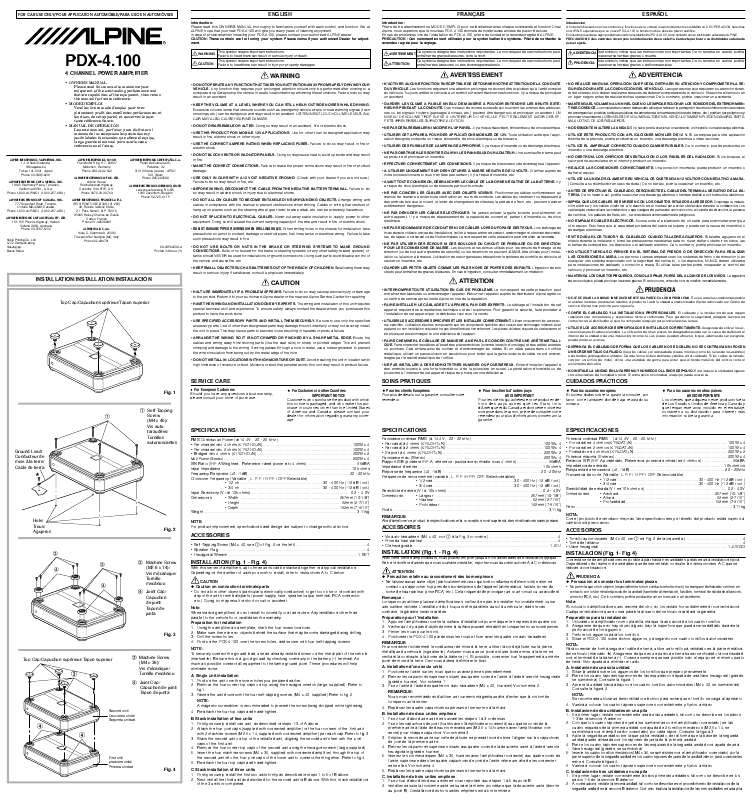 Guide utilisation ALPINE PDX-4-SPACE-100  de la marque ALPINE