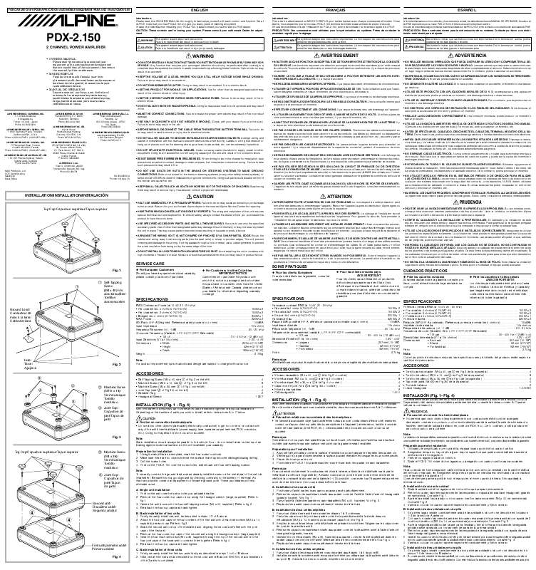 Guide utilisation ALPINE PDX-2 150  de la marque ALPINE
