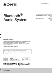 SONY WX-GT90BT - Car radio