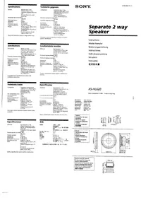 SONY XS-HL620 - Car Speaker