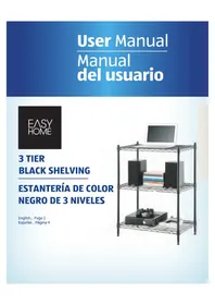 Easy Home 3-Tier Black Shelving 45397 Workzone