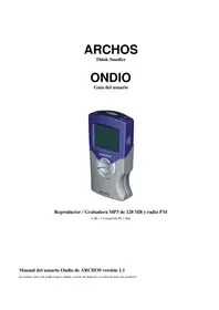 Manual ARCHOS ONDIO Reproductor de mp3