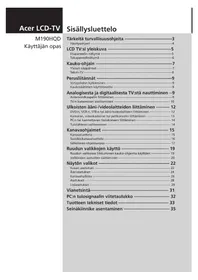 Käyttöohje ACER M190D Televisio