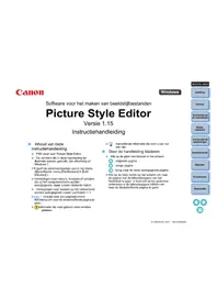 Handleiding CANON PICTURE STYLE EDITOR 1.15 WINDOWS Foto/Video Software