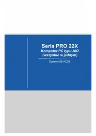 Instrukcja MSI PRO 22X 10M Komputer stacjonarny