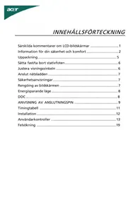 Bruksanvisning ACER G225HQL Skärm